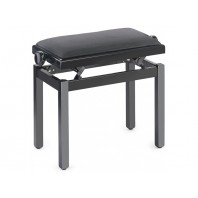 Stagg High Gloss Black Velvet Top Adjustable Height Piano Stool